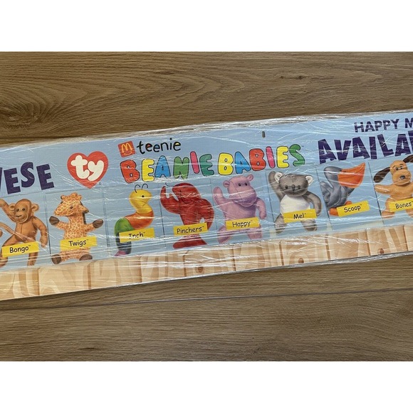 1998 McDonalds Store Display TY Teenie Beanie Babies In Stock Signage RARE - Picture 3 of 5